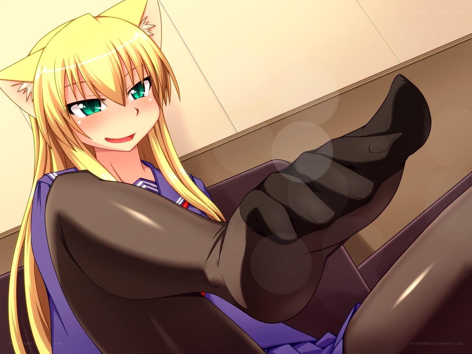 cat-eared girl in uniform