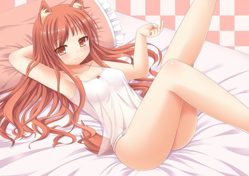 cat-eared girl in white nightgown