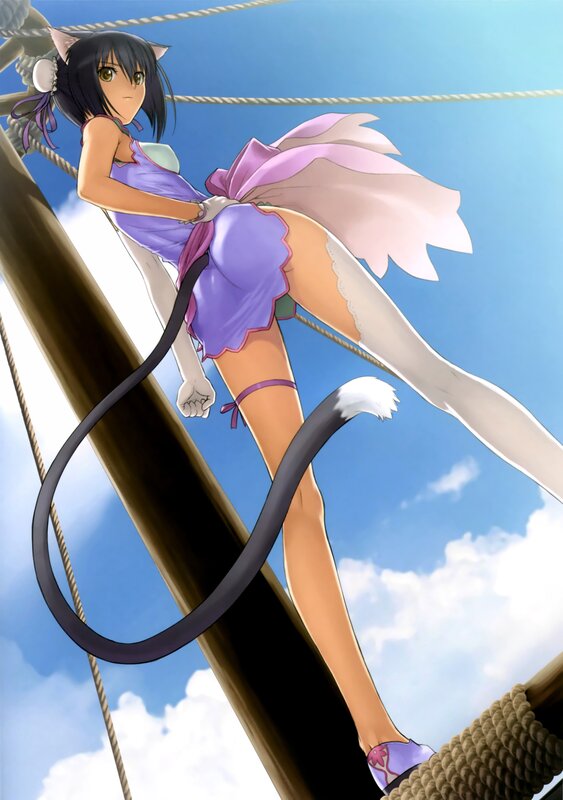 cat-eared girl on a ship