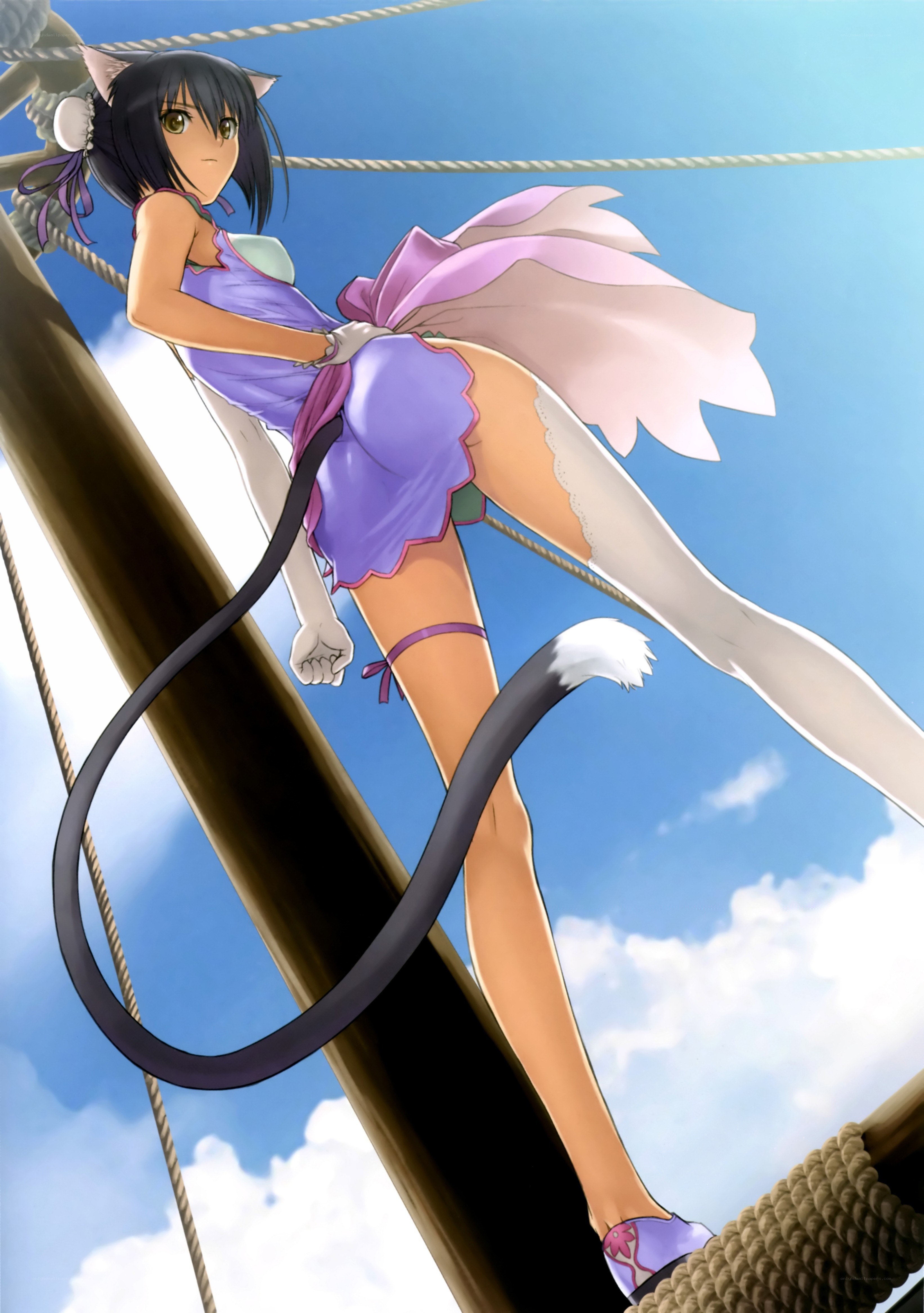 cat-eared girl on a ship