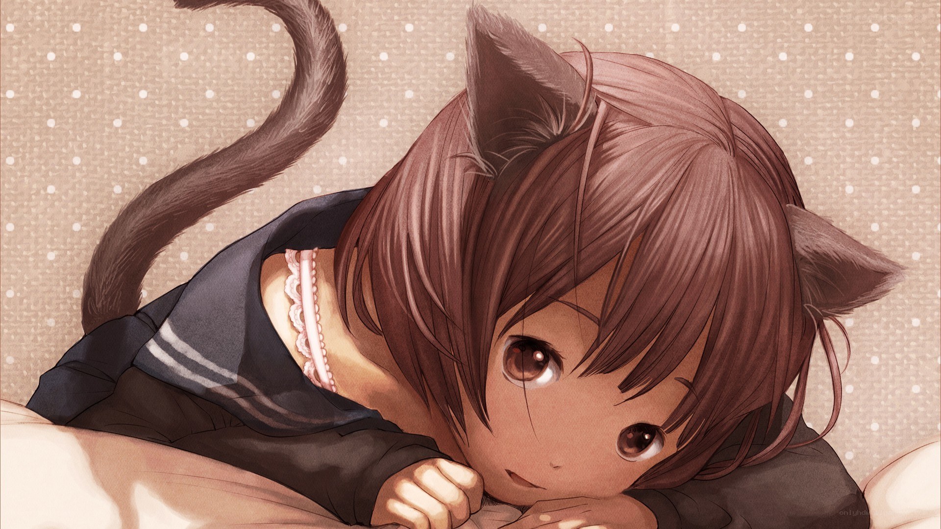 cat-eared girl resting
