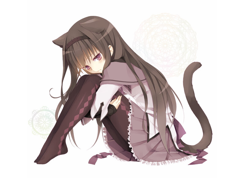 Cat-eared Girl Sitting — Brown