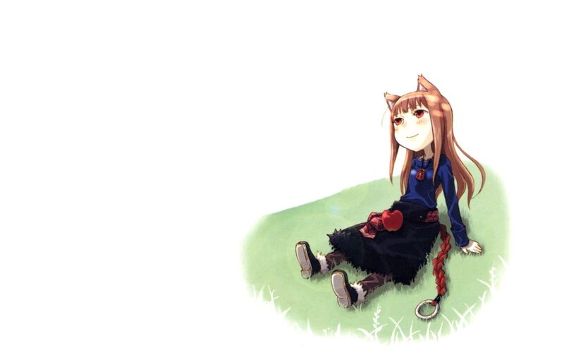 Cat-eared Girl Sitting — Green