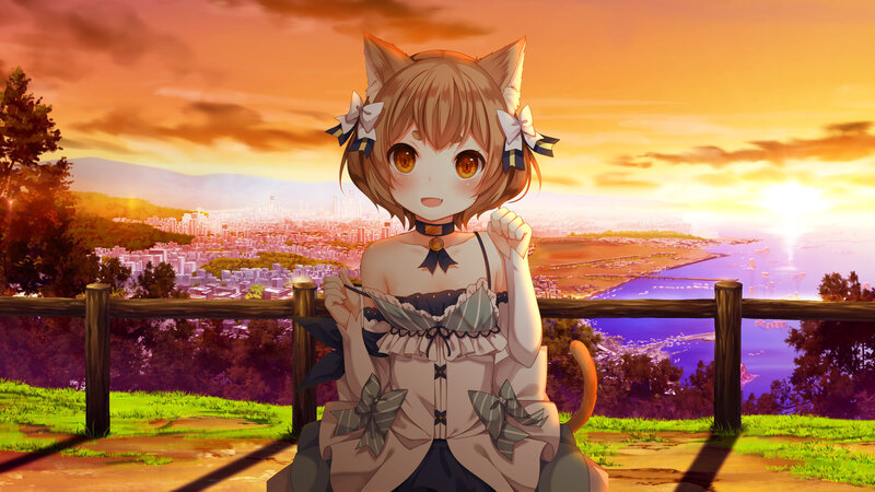Cat-eared Girl Sitting — Orange