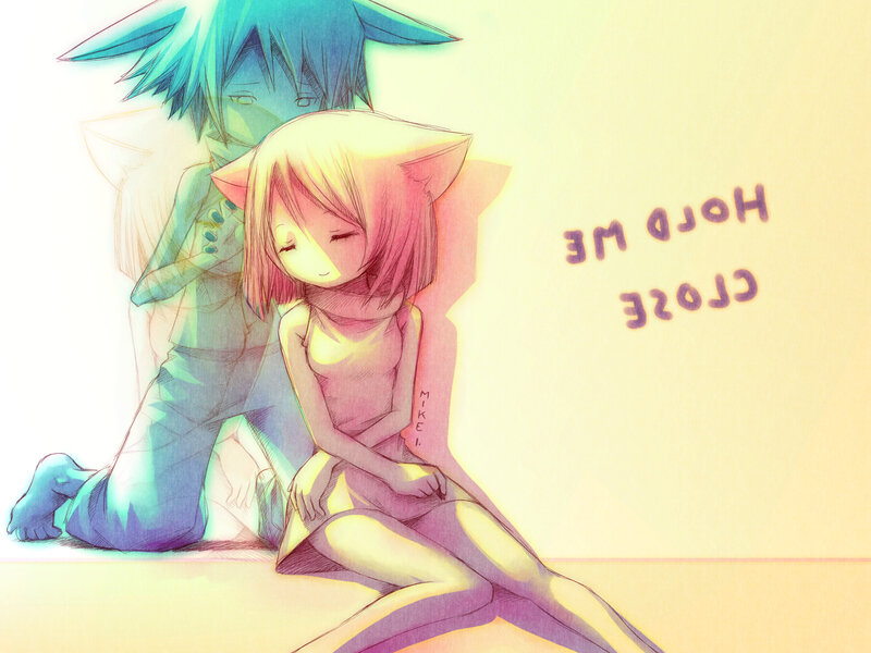 Cat-eared Girl Sitting — Yellow