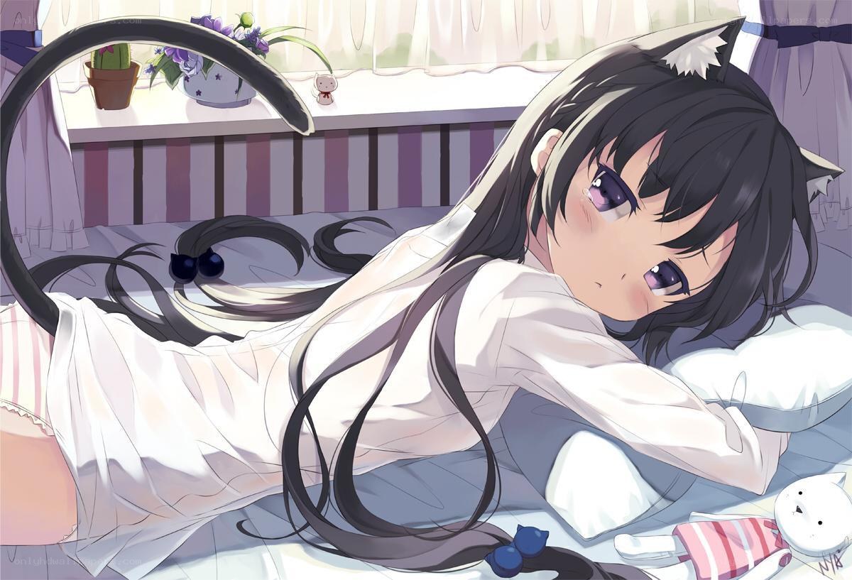 cat-eared girl sleeping