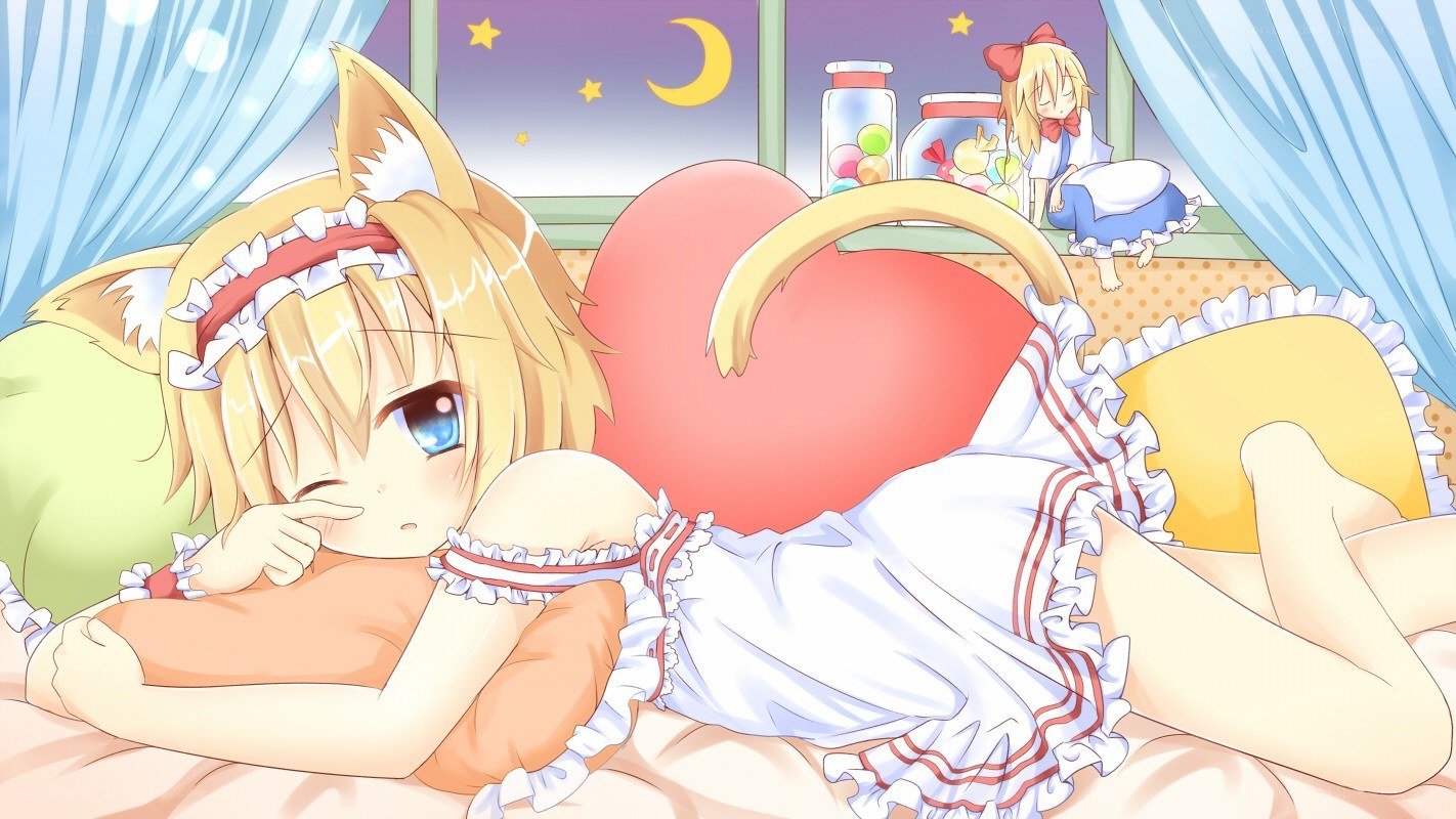 cat-eared girl sleeping