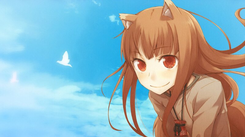 Cat-eared Girl Smiling — Blue