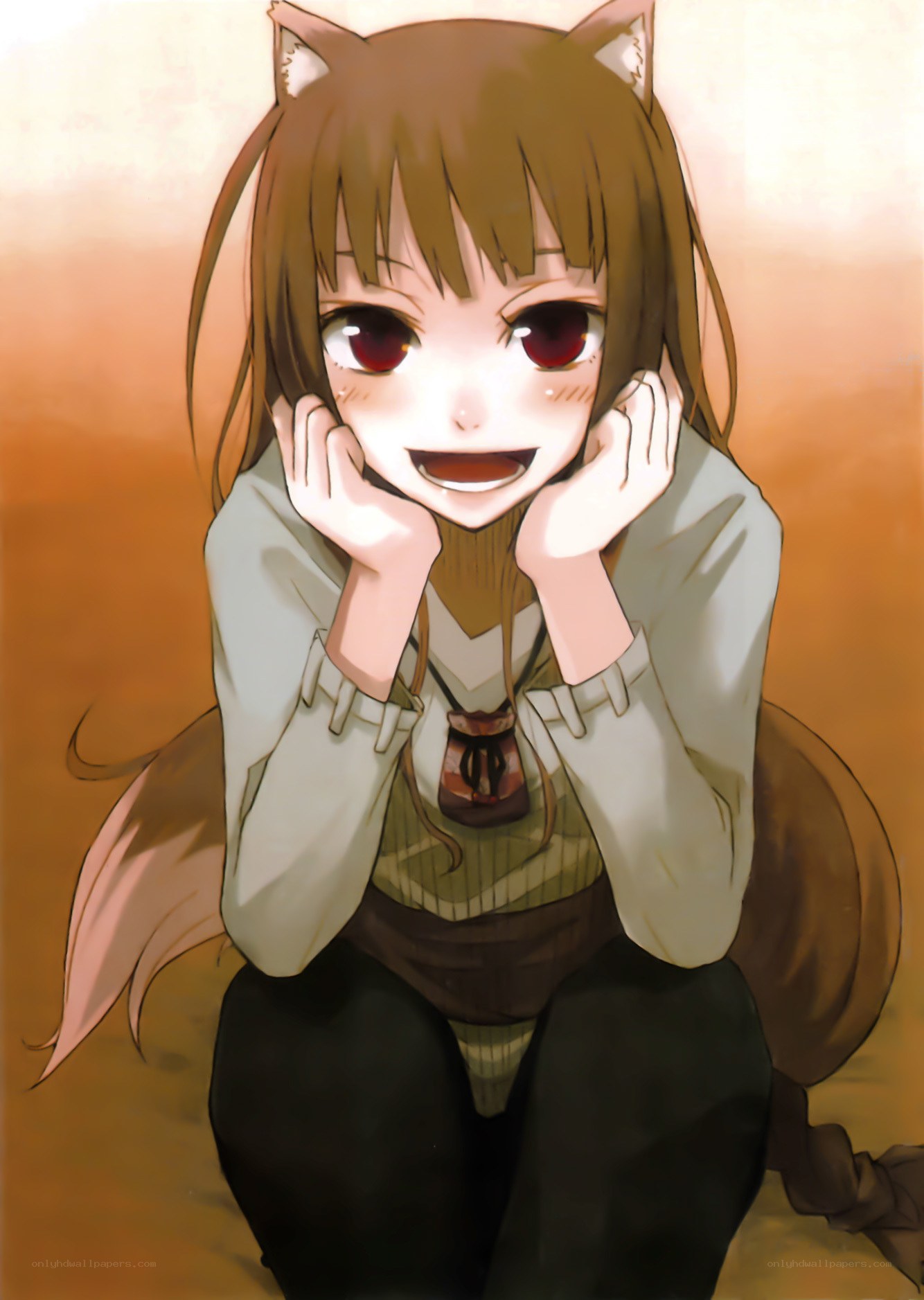 cat-eared girl smiling