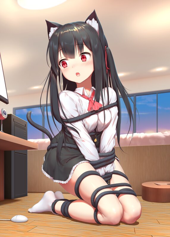 Cat-eared Girl Tied Up