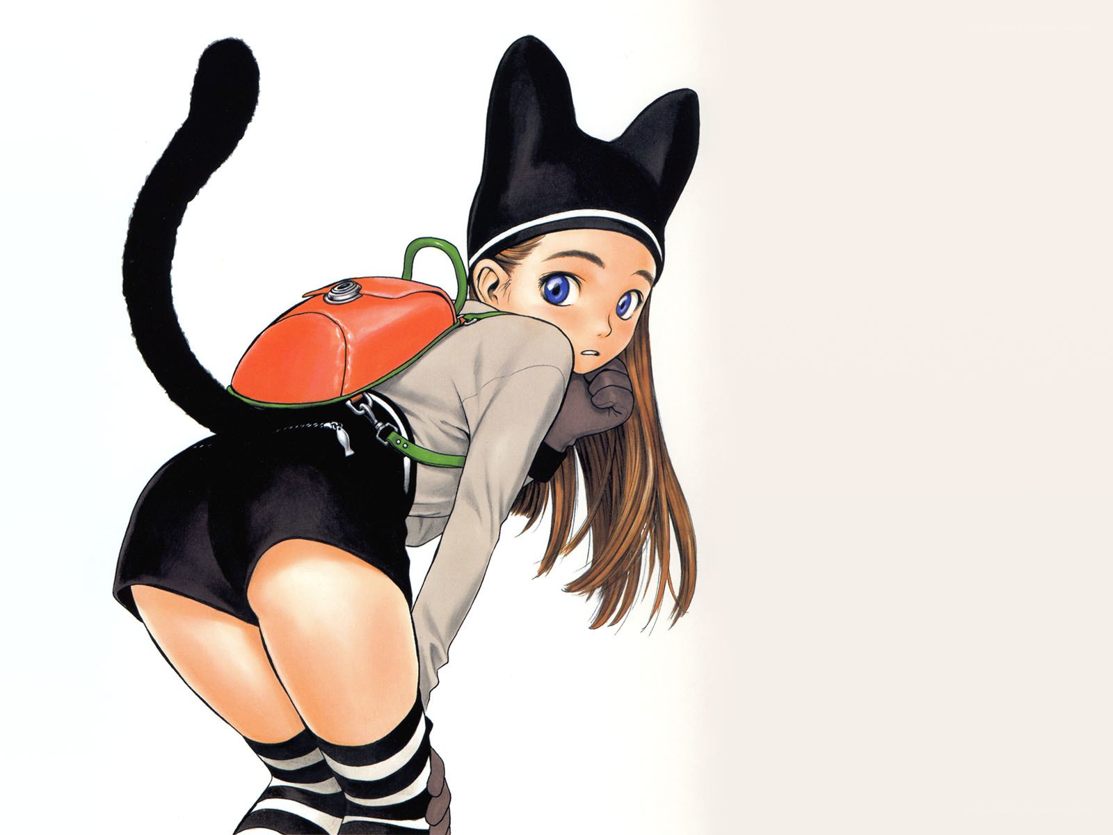 cat-eared girl with backpack