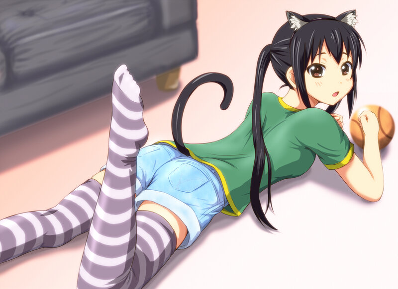 cat-eared girl with basketball