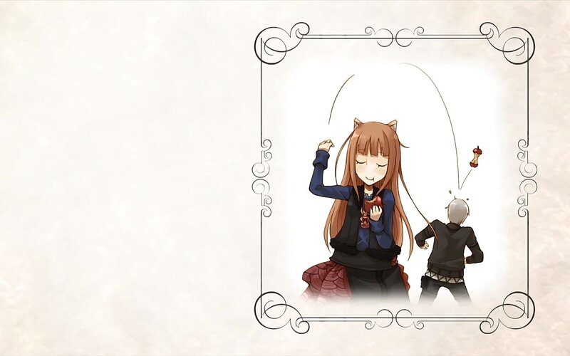 Cat-eared Girl with Boy — Brown