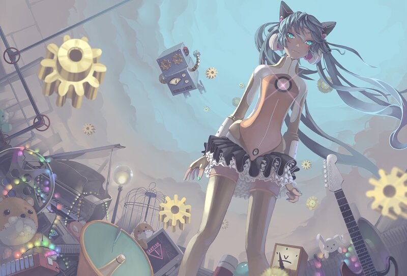 Cat-eared Girl with Gear