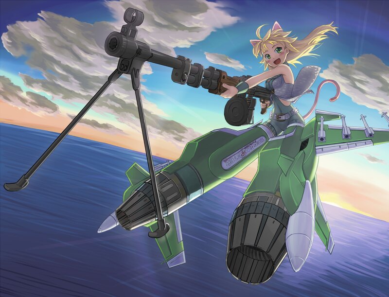 Cat-eared Girl with Gun