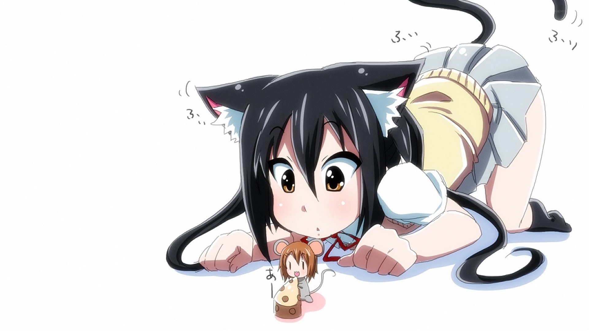 cat-eared girl with mouse