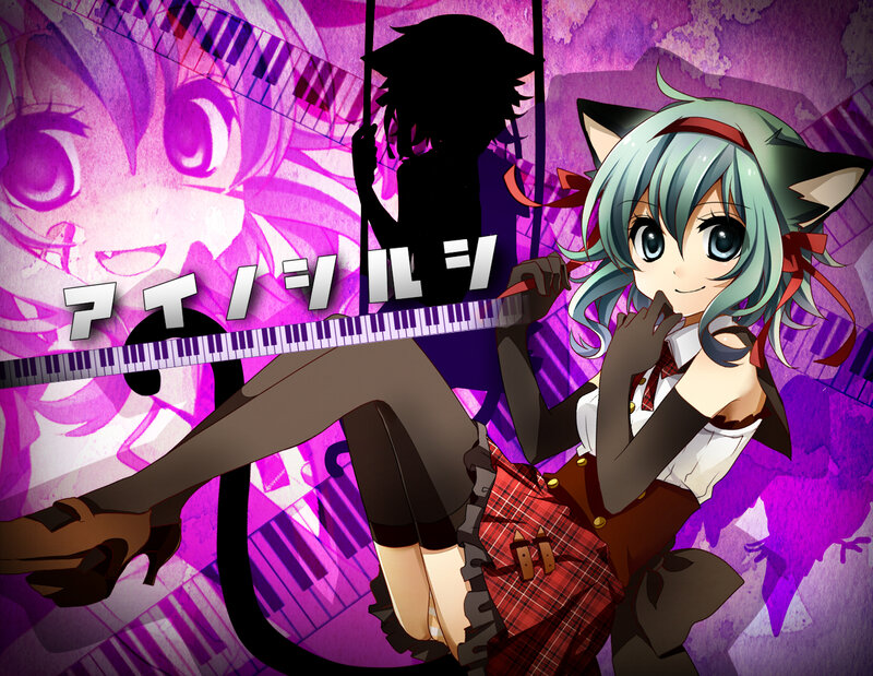 Cat-eared Girl with Piano