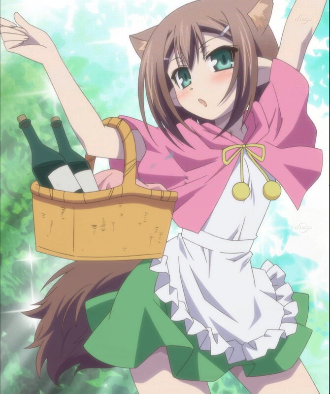 cat-eared girl with picnic basket