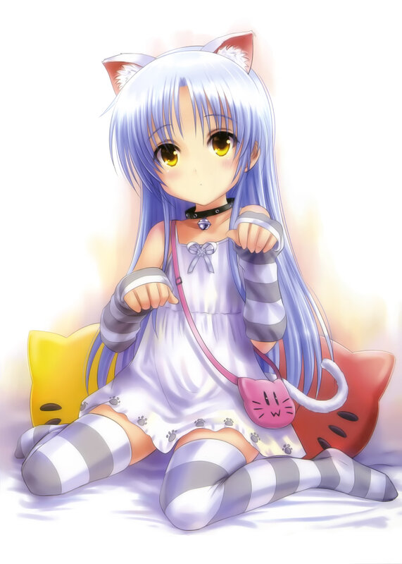 cat-eared girl with pink bag