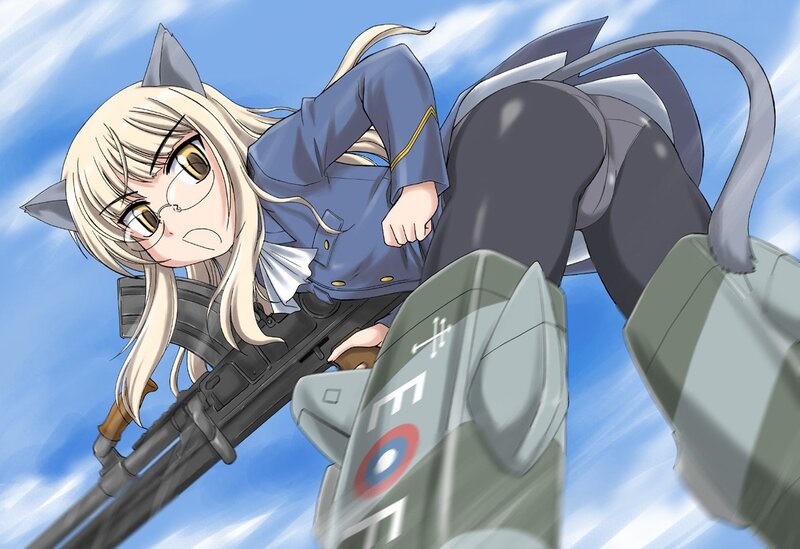 cat-eared girl with rifle