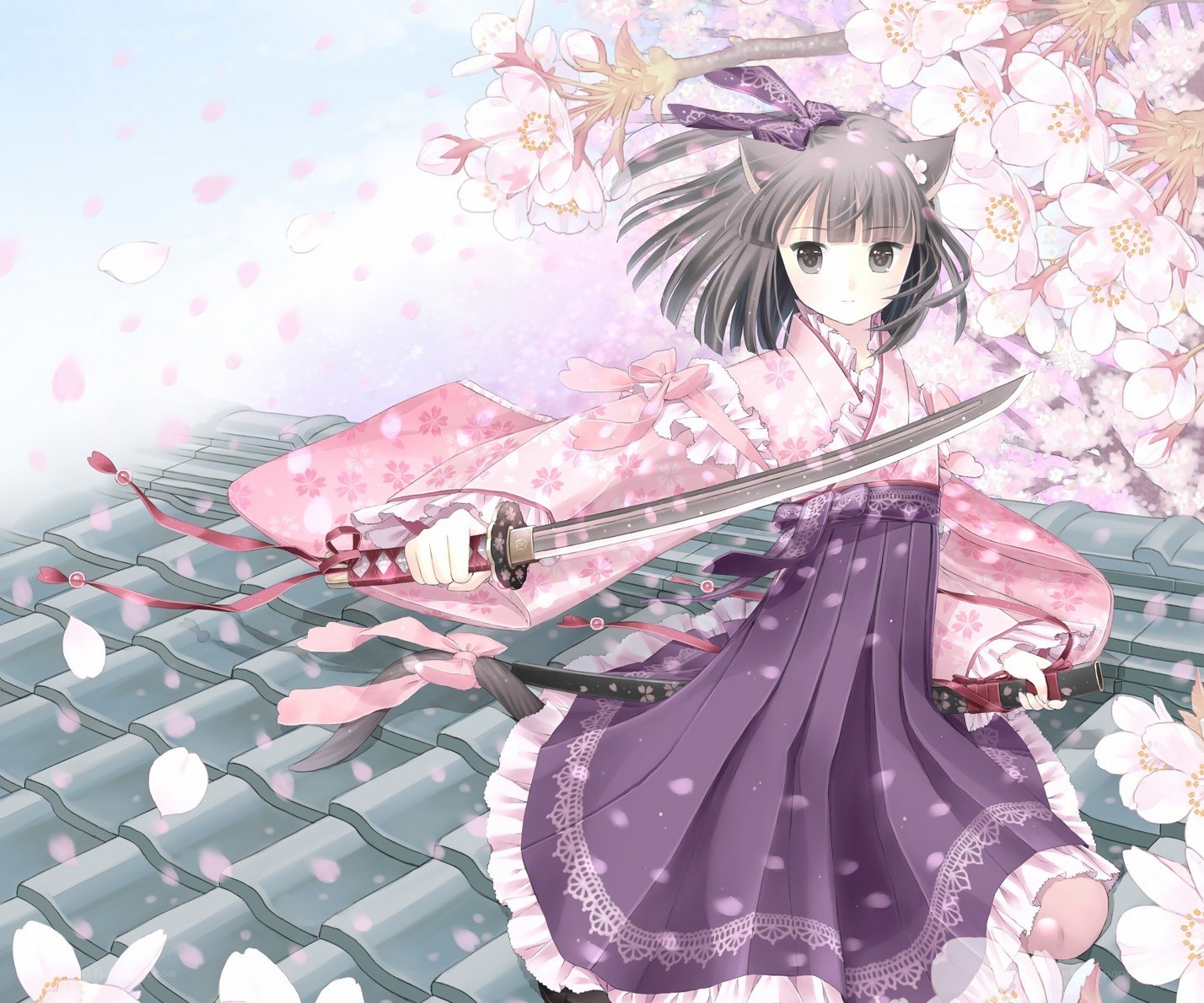 cat-eared girl with sword