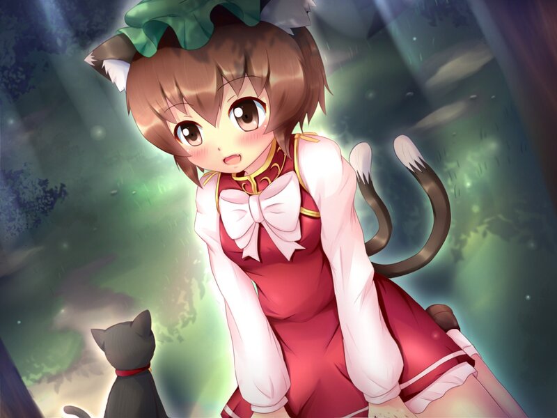 Cat-eared Girl with Tail — Red