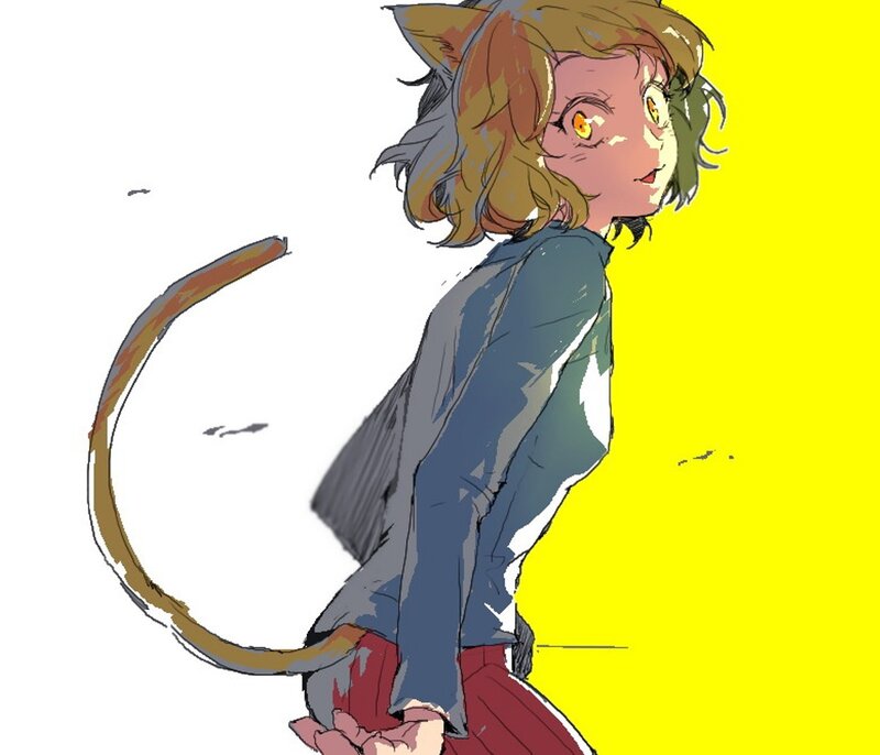 Cat-eared Girl with Tail