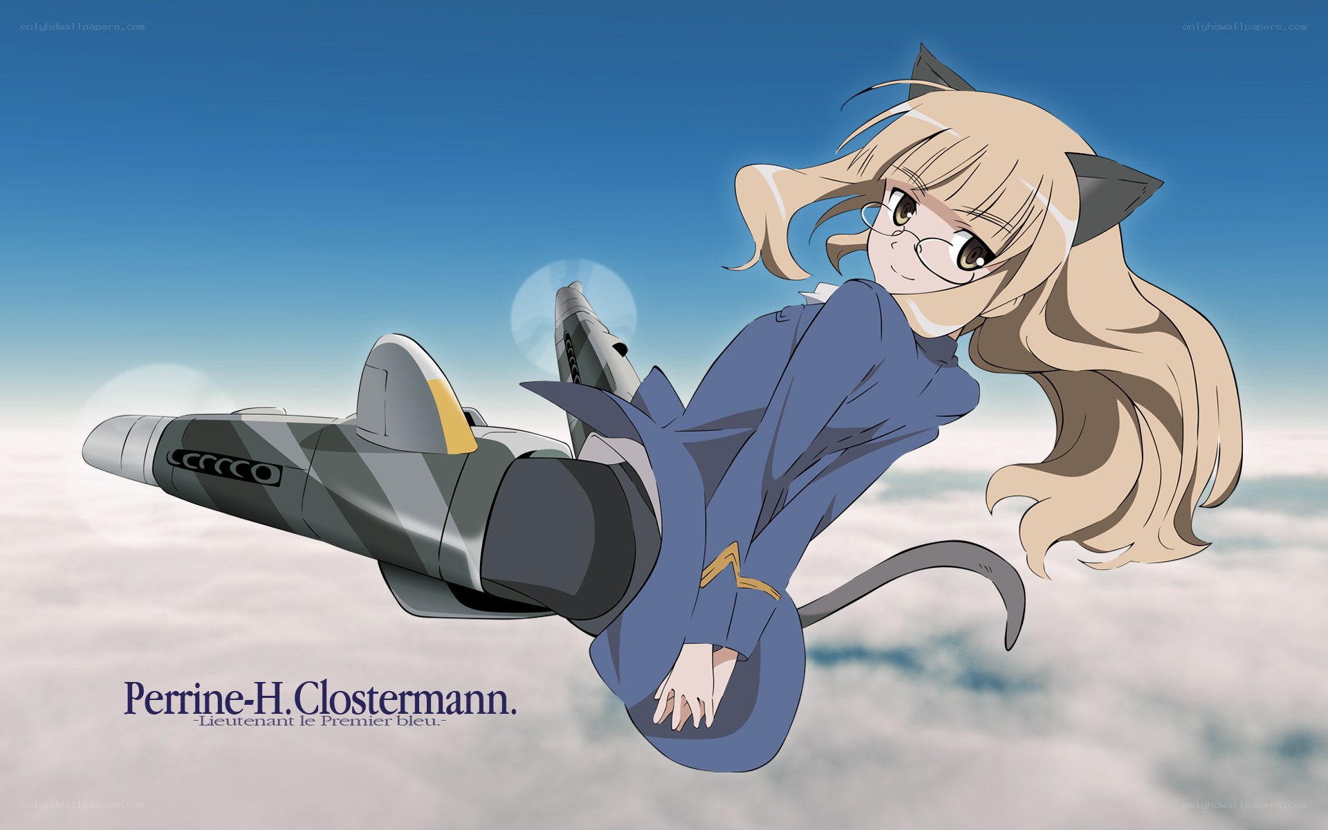 cat-eared pilot in sky
