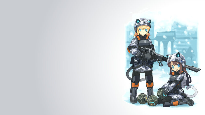 cat-eared soldiers in winter