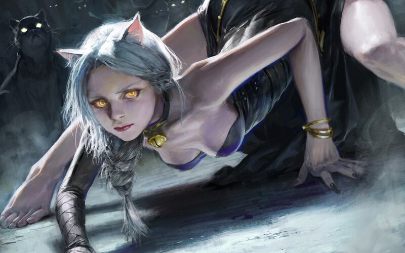 Cat-eared Woman Crawling