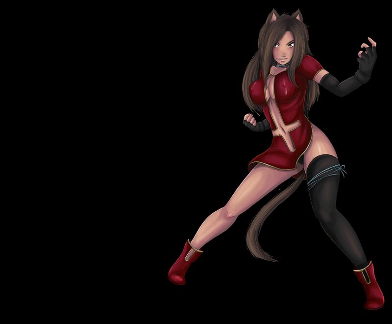 Cat-eared Woman in Red