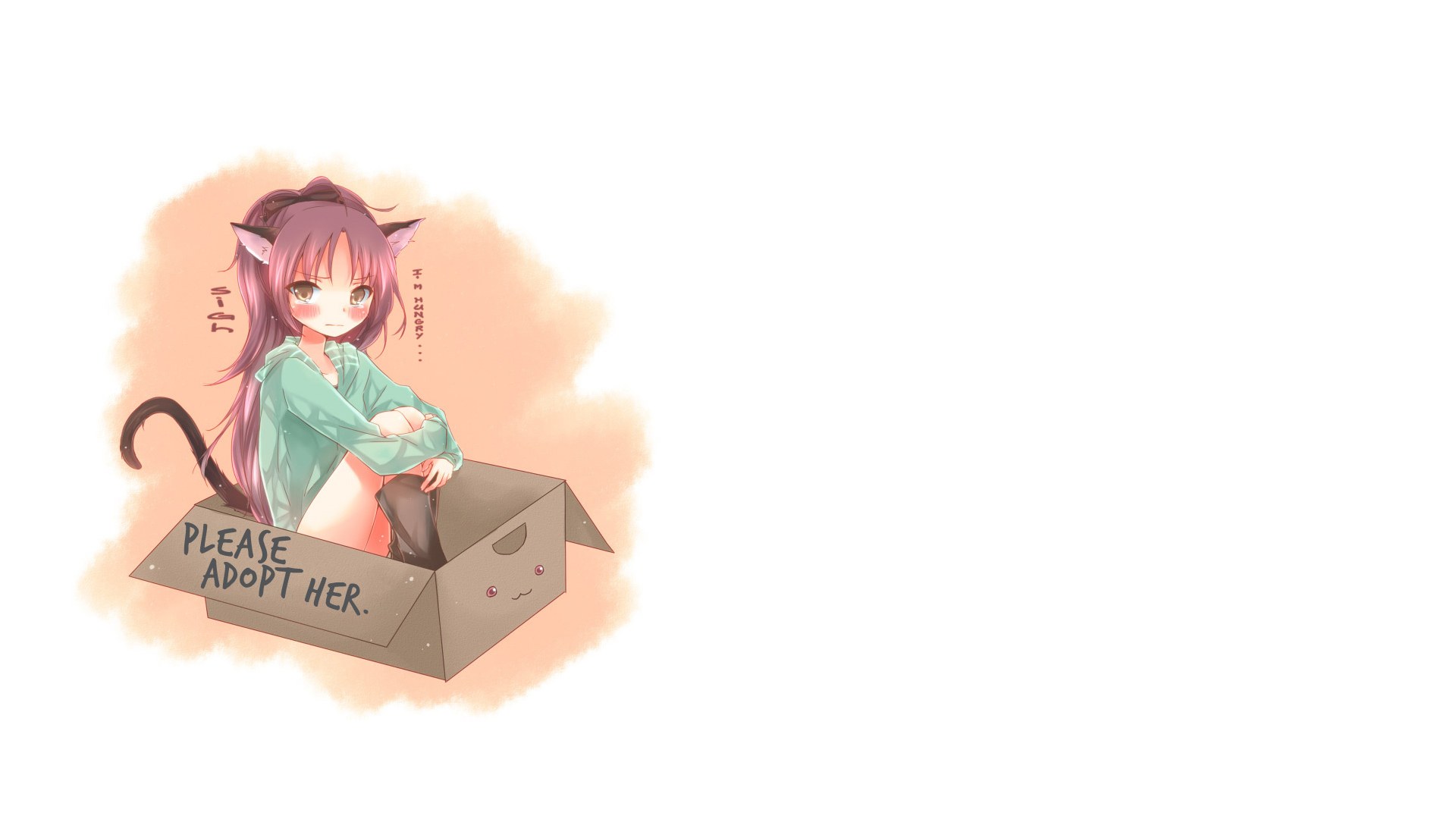 cat girl in a box