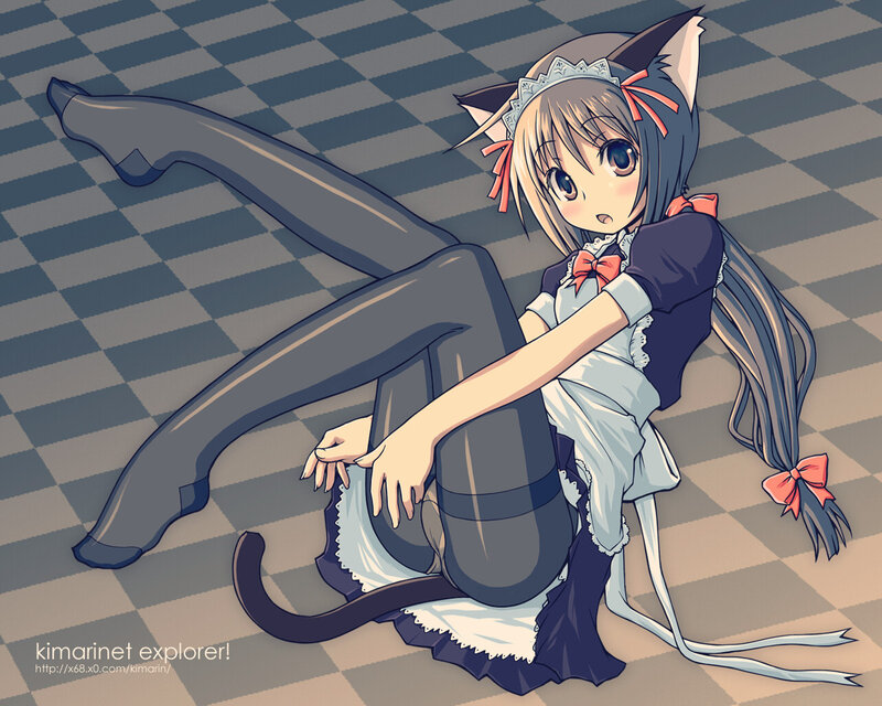 cat girl in maid outfit