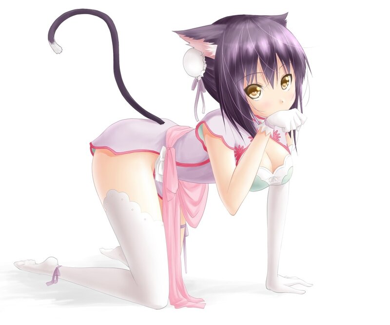 cat girl in pink outfit