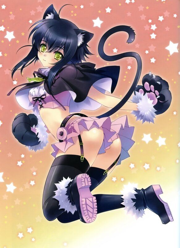 cat girl in purple outfit