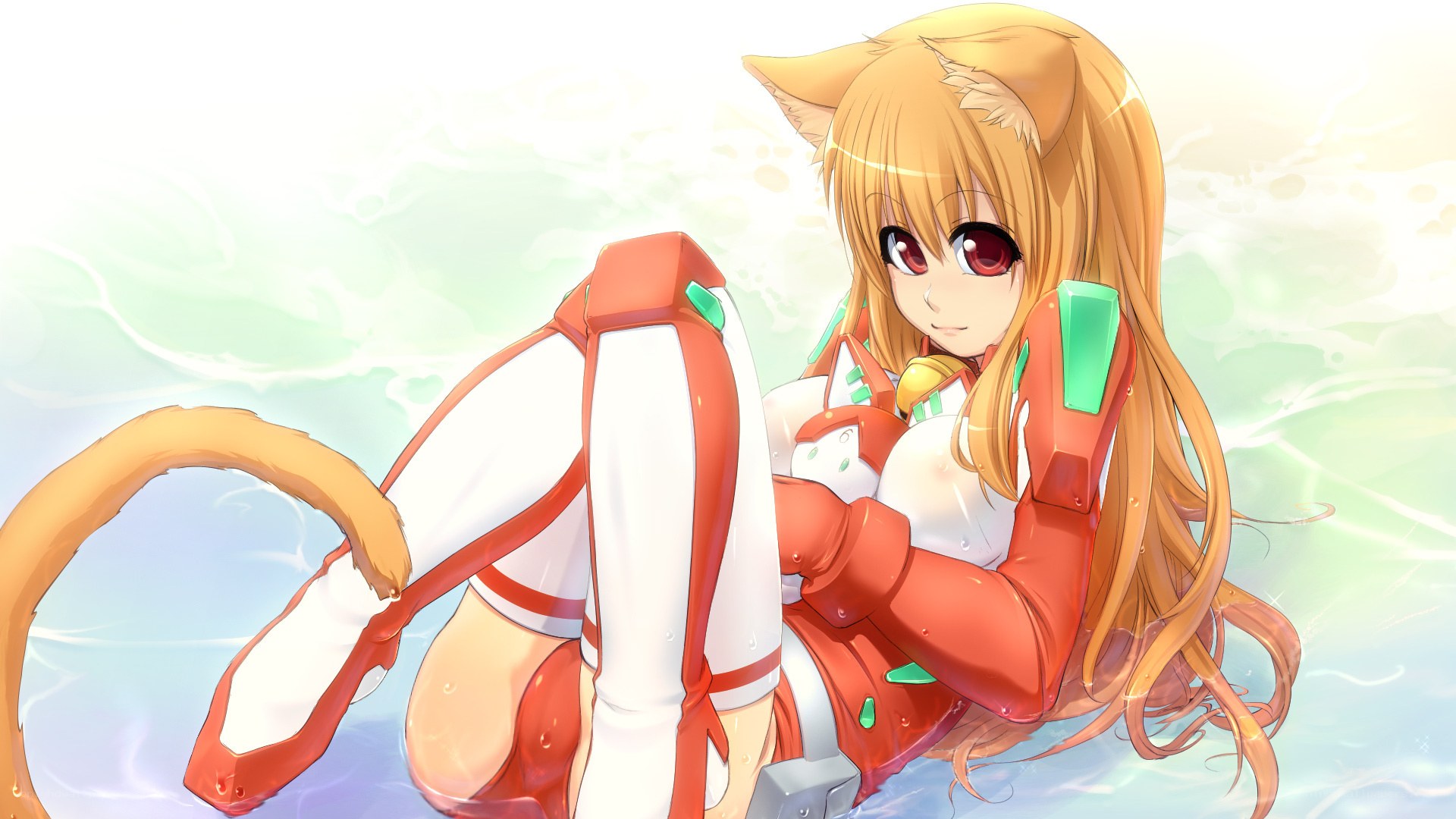 cat girl in red armor
