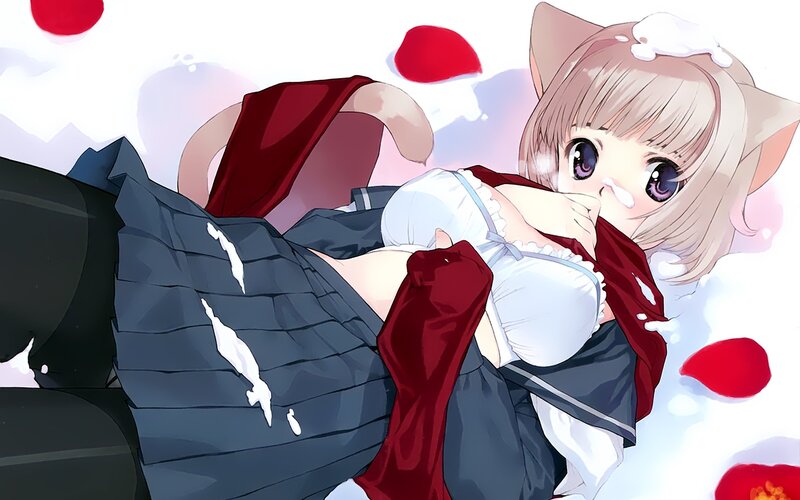 cat girl in school uniform