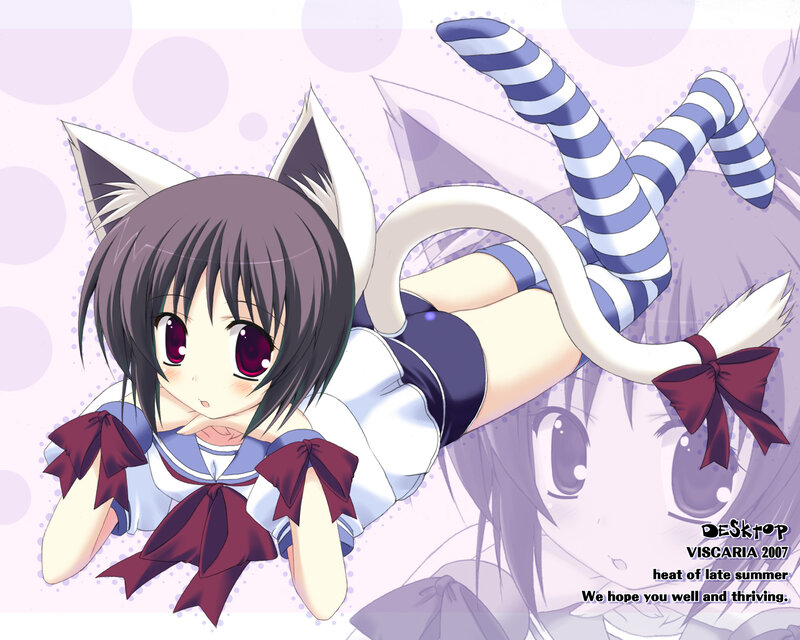 cat girl in school uniform