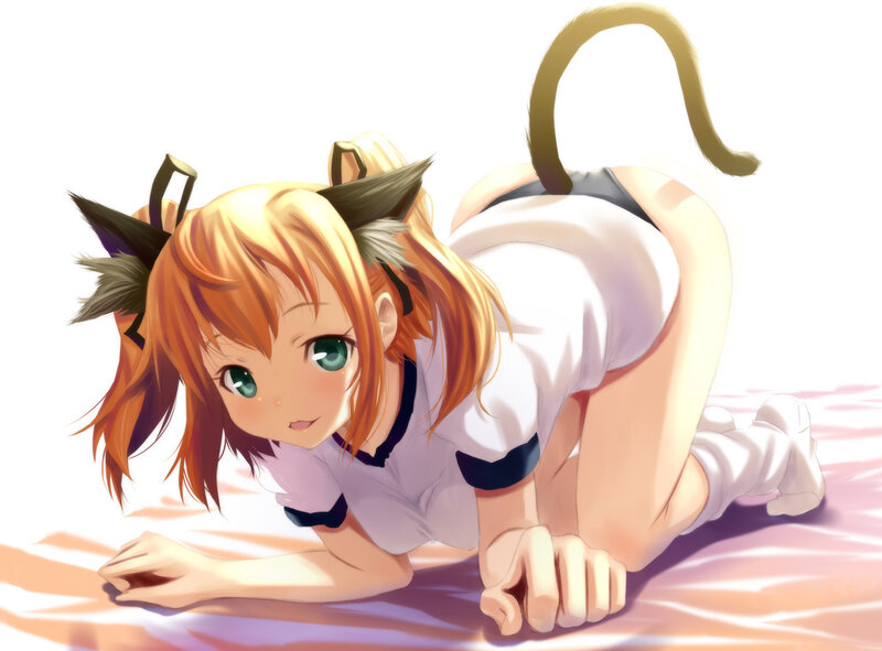cat girl in school uniform