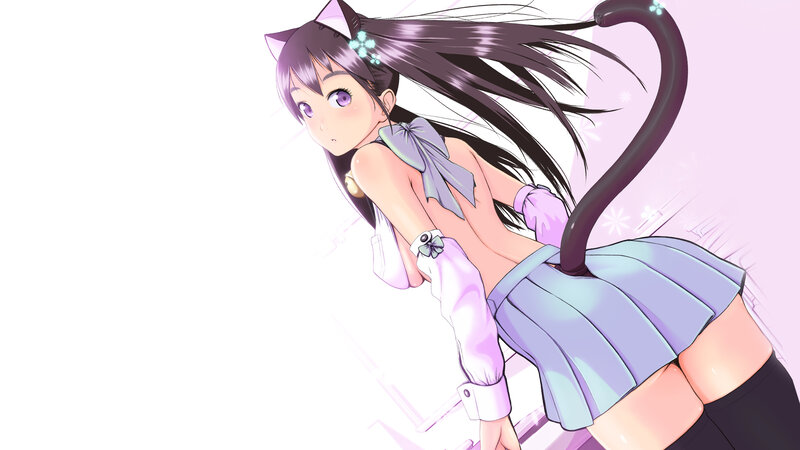 cat girl in school uniform