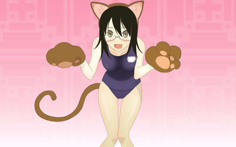 cat girl in swimsuit