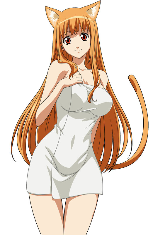 cat girl in white dress
