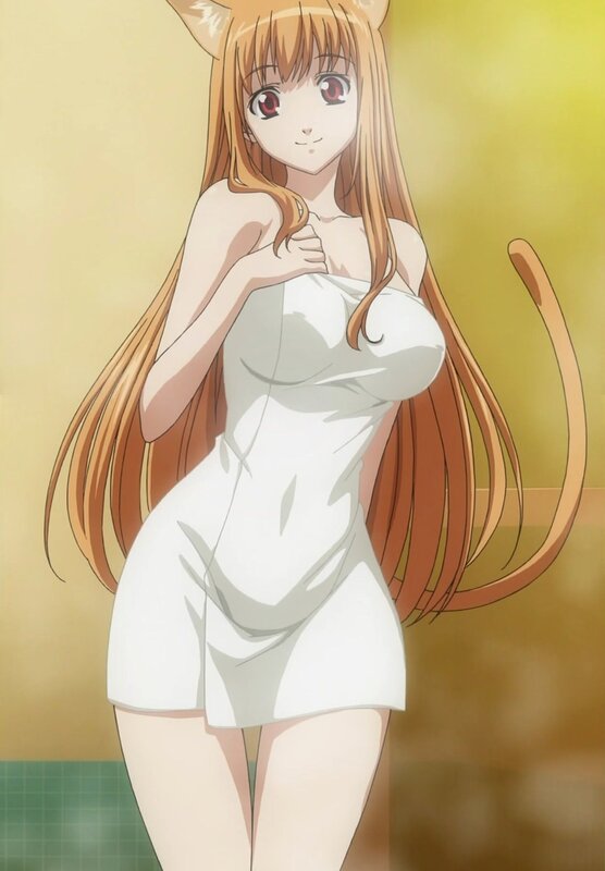 cat girl in white dress