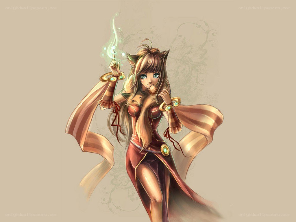 cat girl mage with wand