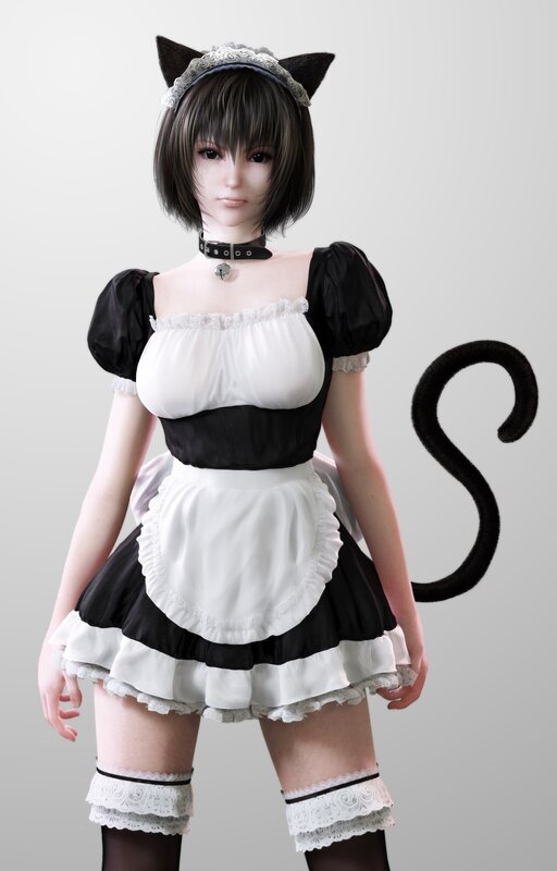 cat girl maid character