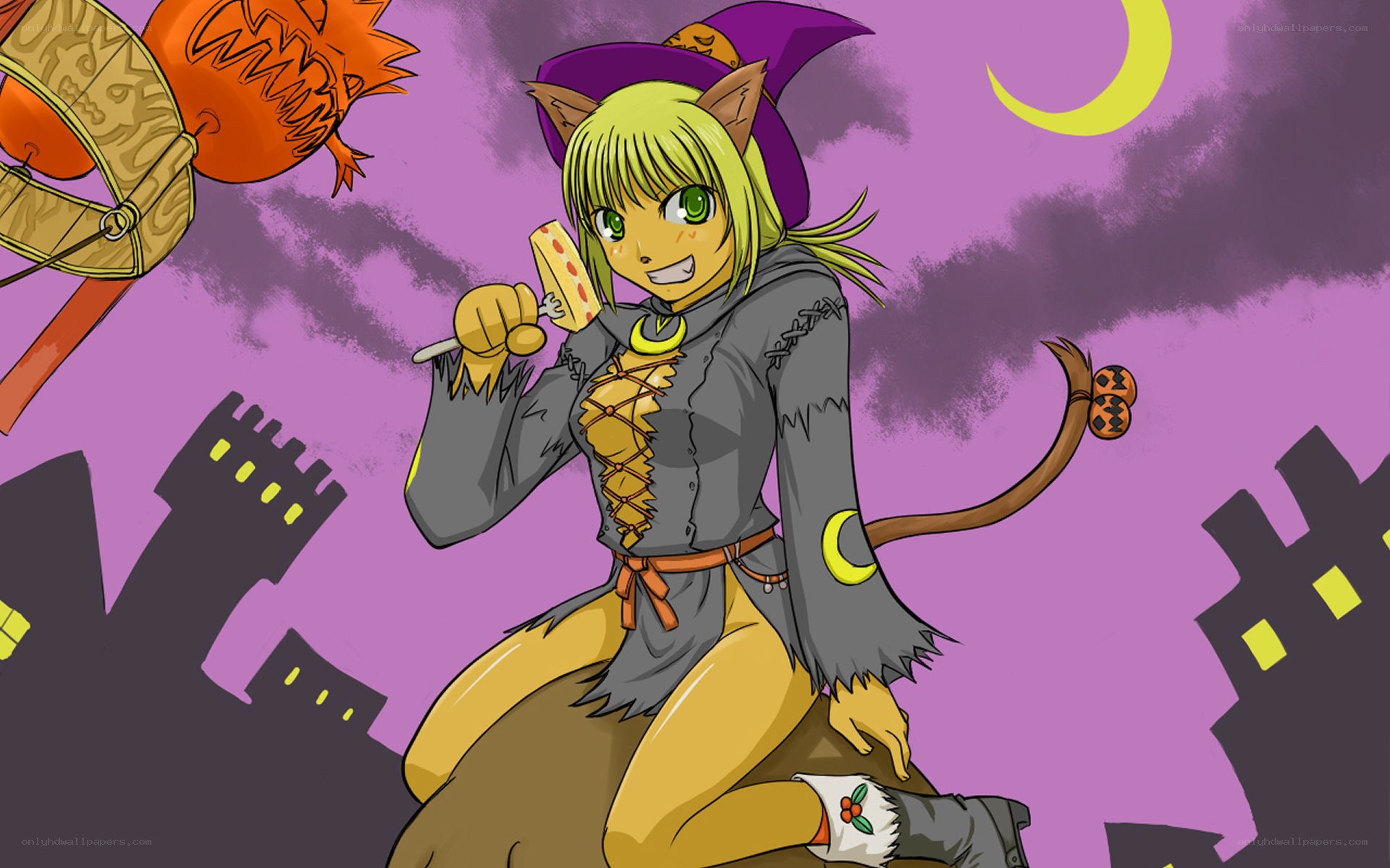 cat girl witch halloween