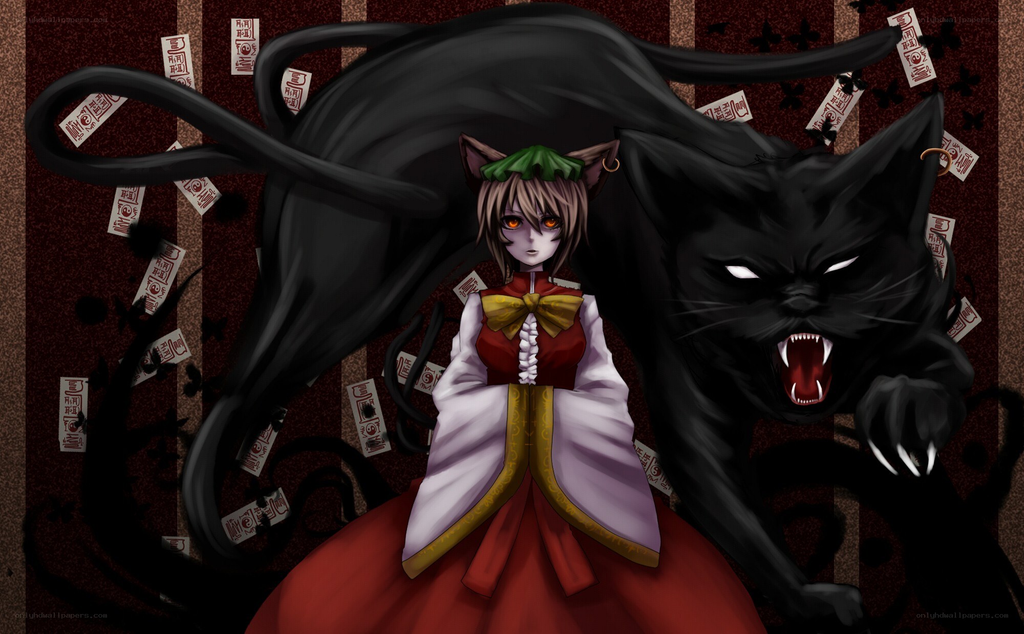 cat girl with black cat