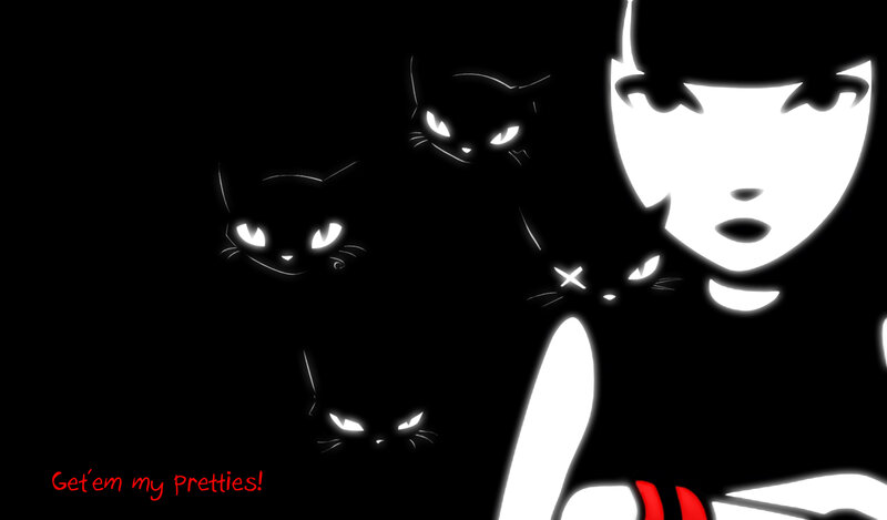 Cat girl with glowing eyes