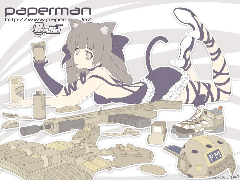 cat girl with military gear
