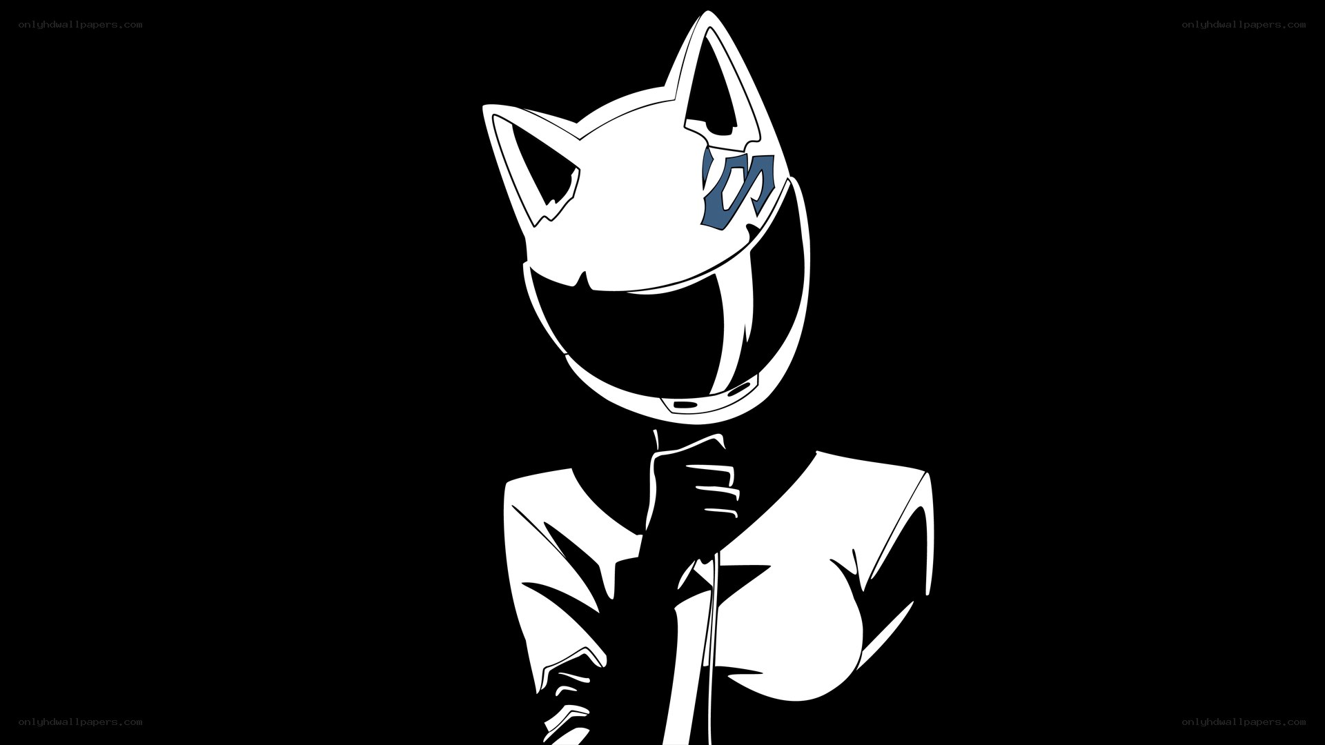 cat-headed character holding microphone
